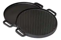 Wehkamp Blackwell Grillplaat BBQ / Bakplaat Gietijzer ø 30 cm - zonder anti-aanbaklaag 2-zijdig aanbieding