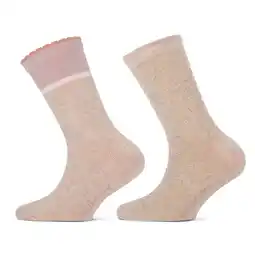 Wehkamp Yellow Moon sokken - beige melange (set van 2) aanbieding