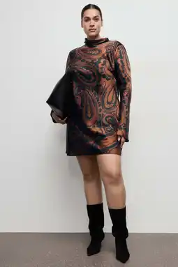 Wehkamp Mango satijnen jurk met col koper aanbieding