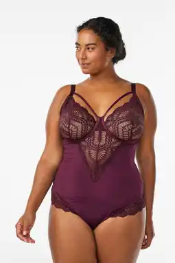 Wehkamp Zizzi stringbody CAELLA met beugel donkerrood aanbieding