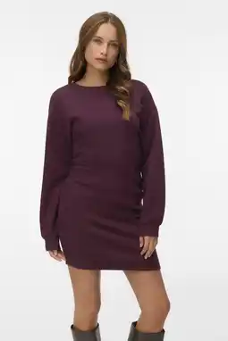 Wehkamp VERO MODA sweatjurk donkerrood aanbieding