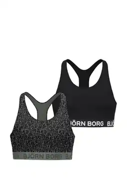 Wehkamp Björn Borg bh top - groen / zwart (set van 2) aanbieding