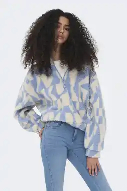 Wehkamp ONLY teddy schipperstrui lichtblauw aanbieding