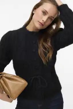 Wehkamp VERO MODA vest zwart met kabels aanbieding