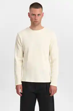 Wehkamp Anerkjendt longsleeve met textuur ecru aanbieding
