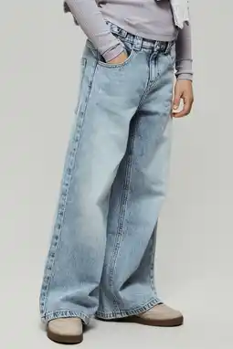 Wehkamp NAME IT KIDS wide leg jeans light blue denim aanbieding