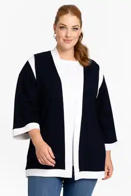 Wehkamp YOEK gebreidvest donkerblauw aanbieding