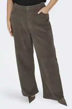 Wehkamp ONLY CARMAKOMA highwaist flared jeans taupe aanbieding