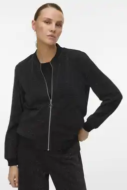 Wehkamp VERO MODA bomberjack met glitter zwart aanbieding