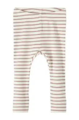 Wehkamp NAME IT BABY gestreepte broek NBNBANI mauve/ecru aanbieding