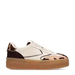 Wehkamp Scotch & Soda Minny leren sneakers wit/bruin aanbieding