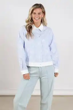 Wehkamp NUKUS blouse lichtblauw met pailletten aanbieding