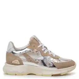 Wehkamp Floris van Bommel leren sneakers taupe/zilver aanbieding