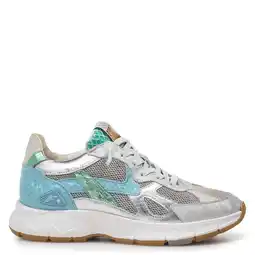 Wehkamp Floris van Bommel Daysi 05.04 leren sneakers zilver/turquoise aanbieding