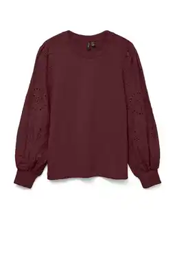 Wehkamp VERO MODA pullover trui rood broderie aanbieding