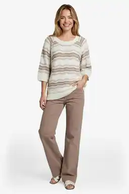 Wehkamp CS the Label gestreepte pullover bruin gebreid aanbieding