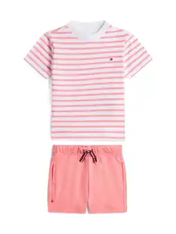 Wehkamp Tommy Hilfiger T-shirt + korte broek roze/wit aanbieding