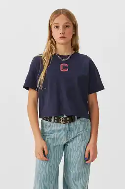 Wehkamp Coolcat T-shirt Zhara met printopdruk glitters donkerblauw aanbieding