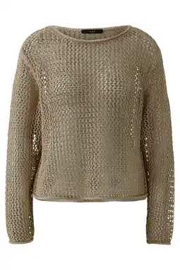 Wehkamp OUI pullover bruin gehaakt aanbieding