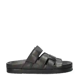 Wehkamp Nelson leren slippers zwart aanbieding