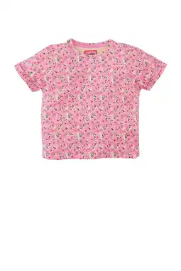 Wehkamp Z8 kids T-shirt Magnolia met bloemenprint roze/beige/groen aanbieding