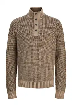 Wehkamp JACK & JONES trui grof gebreid lichtbruin aanbieding