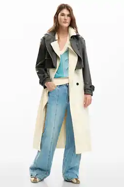 Wehkamp Desigual imitatieleren leren trenchcoat ecru aanbieding