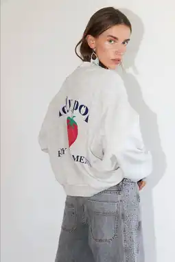 Wehkamp Lollys Laundry sweater met backprint grijs aanbieding