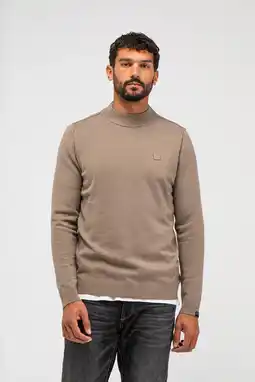 Wehkamp Butcher of Blue trui met wol fijn gebreid taupe aanbieding