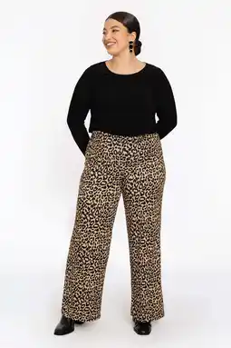Wehkamp YOEK regular highwaist broek beige aanbieding