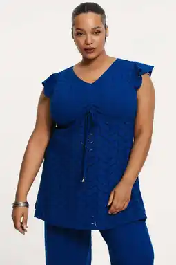 Wehkamp YOEK tuniek blauw fijn gebreid aanbieding