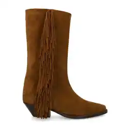 Wehkamp Sacha suède cowboylaarzen met franjes cognac aanbieding