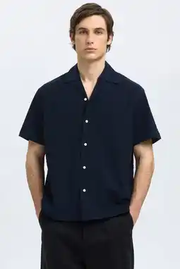 Wehkamp Selected relaxed overhemd SLHRELAXED-ACE donkerblauw aanbieding