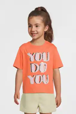 Wehkamp NAME IT KIDS T-shirt oranje met pailletten aanbieding