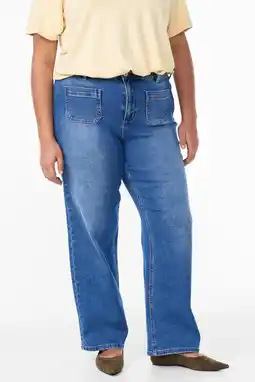 Wehkamp Zizzi straight leg jeans medium blue denim aanbieding