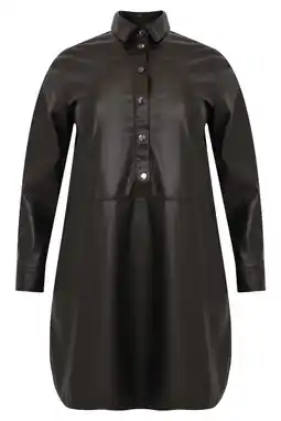 Wehkamp YOEK imitatieleren jurk FAUX LEATHER zwart aanbieding