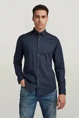 Wehkamp G-STAR slim fit overhemd marineblauw aanbieding