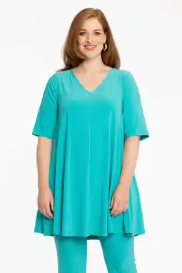 Wehkamp YOEK tuniek DOLCE van travelstof turquoise aanbieding