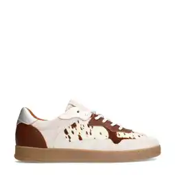 Wehkamp Manfield leren sneakers cognac wit aanbieding