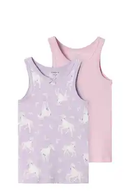 Wehkamp NAME IT MINI hemd NMFTANK TOP HORSE - lila/roze (set van 2) aanbieding