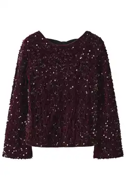 Wehkamp NAME IT KIDS blousetop donkerrood met pailletten aanbieding