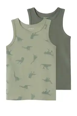 Wehkamp NAME IT MINI hemd NMMTANK TOP DINO - groen/donkergroen (set van 2) aanbieding