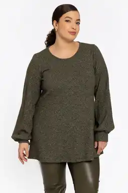 Wehkamp YOEK tuniek donkergroen met lurex aanbieding