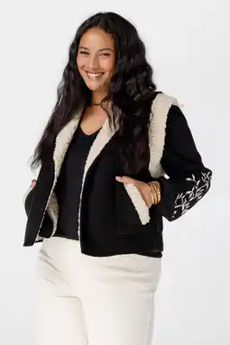 Wehkamp MS Mode suede gilet zwart aanbieding
