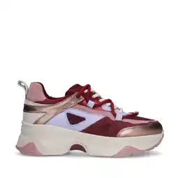 Wehkamp Sacha chunky leren sneakers rood multi aanbieding