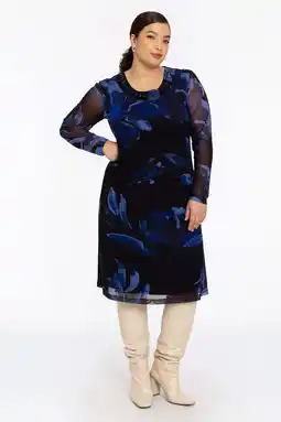 Wehkamp YOEK A-lijn jurk blauw aanbieding