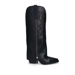Wehkamp Sacha leren cowboylaarzen met flap zwart aanbieding