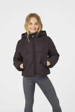 Wehkamp KIDS ONLY GIRL gewatteerde jas donkerbruin aanbieding