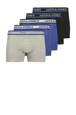 Wehkamp JACK & JONES JUNIOR boxershort - blauw/zwart/grijs melange (set van 5) aanbieding
