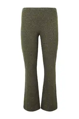 Wehkamp YOEK bootcut regularwaist broek donkergroen rib gebreid aanbieding